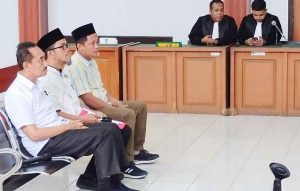 Suasana sidang kasus dugaan korupsi pembangunan USB SMA 2 Buay Pemaca OKU Selatan, Jumat (6/8/2024). Foto: Sumselheadline/Ela.