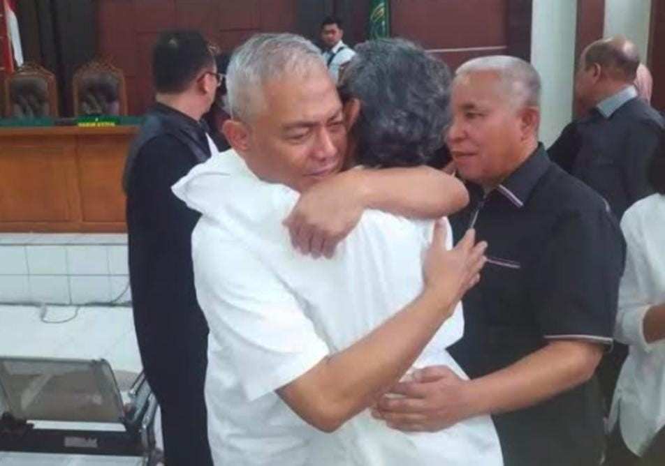 Suasana sidang kasus dugaan korupsi akuisisi saham oleh PT Bukit Asam. Foto: Dok Sumselheadline.