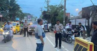 Polisi melakukan olah TKP atas kecelakaan yang menewaskan Fradita di kawasan IT I Palembang, Minggu (29/9/2024). Foto: Sumselheadline/Ela.