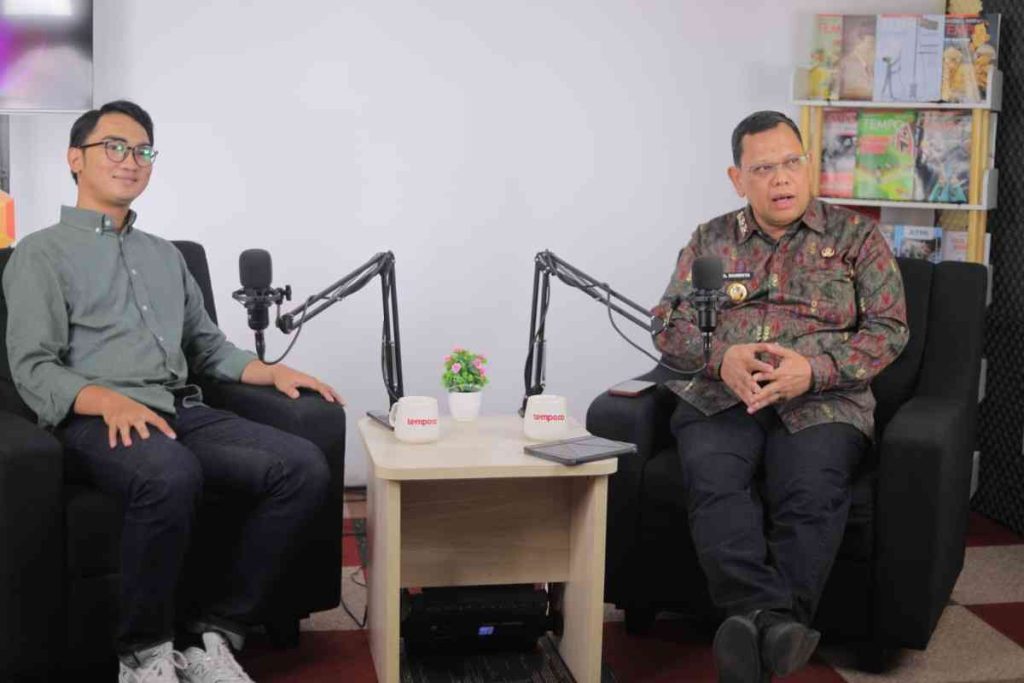 Pj Walikota Palembang, A Damenta saat Podcast Teras Negeri Tempo, Jakarta. Foto: Kominfo Palembang.