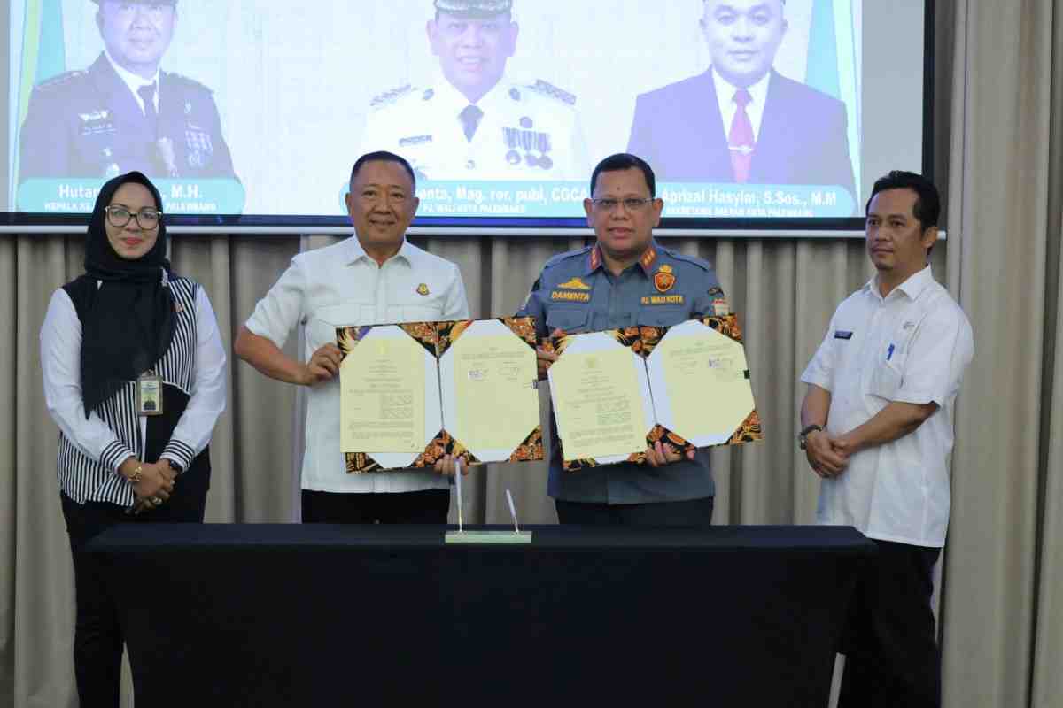 Pemkot Palembang diwakili Pj Walikota, A Damenta jalin kerjasama dengan Kejari setempat bidang keperdataan, Rabu (23/10/2024). Foto: Kominfo Palembang.