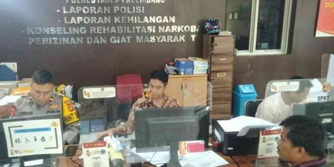 Pemilik kambing melapor ke Polrestabes Palembang, karena empat kambingnya diboyong maling, Rabu (23/10/2024). Foto: Sumselheadline/Ela.