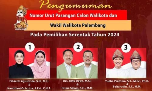 Para pasangan Cawako Palembang. Foto: Dok KPU Palembang.