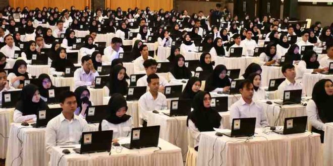 Suasana tes CPNS Kemenag Sumsel, Senin (21/10/2024). Foto: Sumselheadline/Pitria.