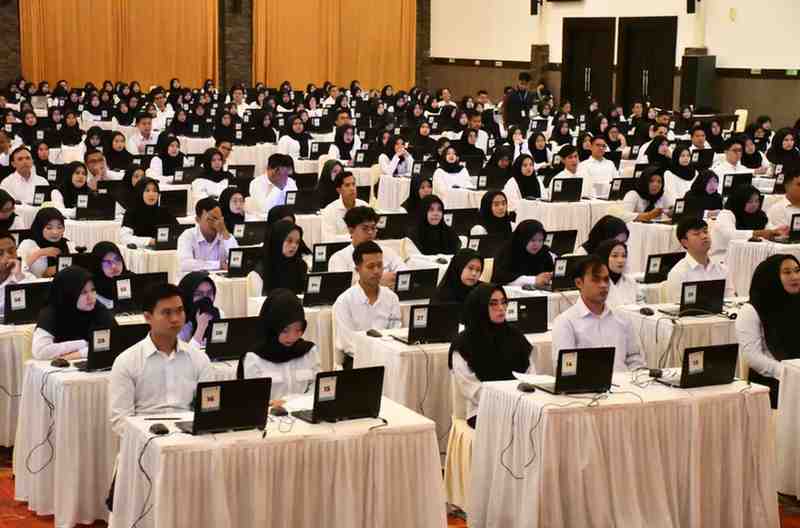 Suasana tes CPNS Kemenag Sumsel, Senin (21/10/2024). Foto: Sumselheadline/Pitria.