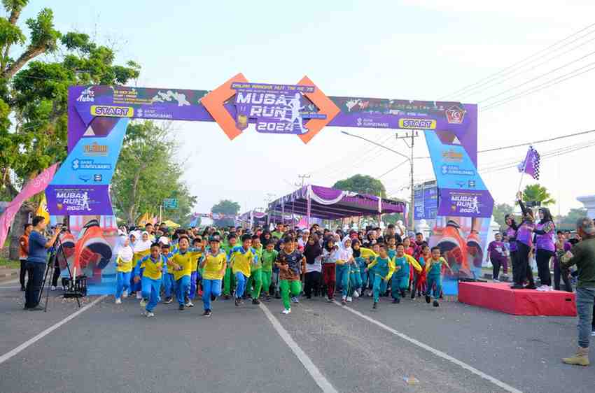 Ribuan peserta ikut Muba RUN 2024 di Sekayu, Sabtu (26/10//2024). Foto: Kominfo Muba.
