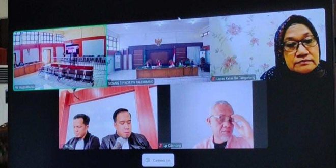 Sidang PK kasus masjid raya Sriwijaya. Foto: screenshot/IST