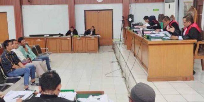 Suasana sidang kasus dugaan krupsi jaringan gas di PN Tipikor Palembang. Foto: Sumselheadline/Ela.