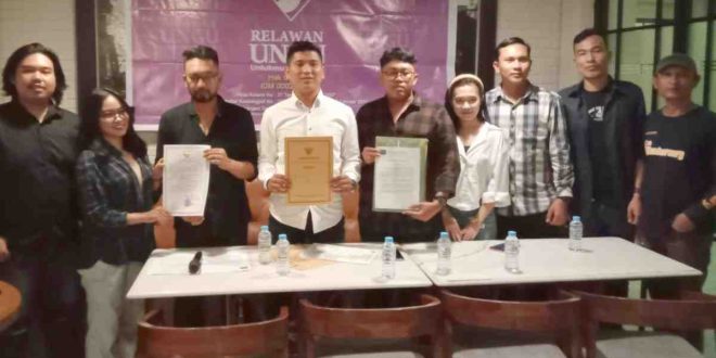 Tim Relawan Unggu saat menggelar pers konfrenece. Foto: IST