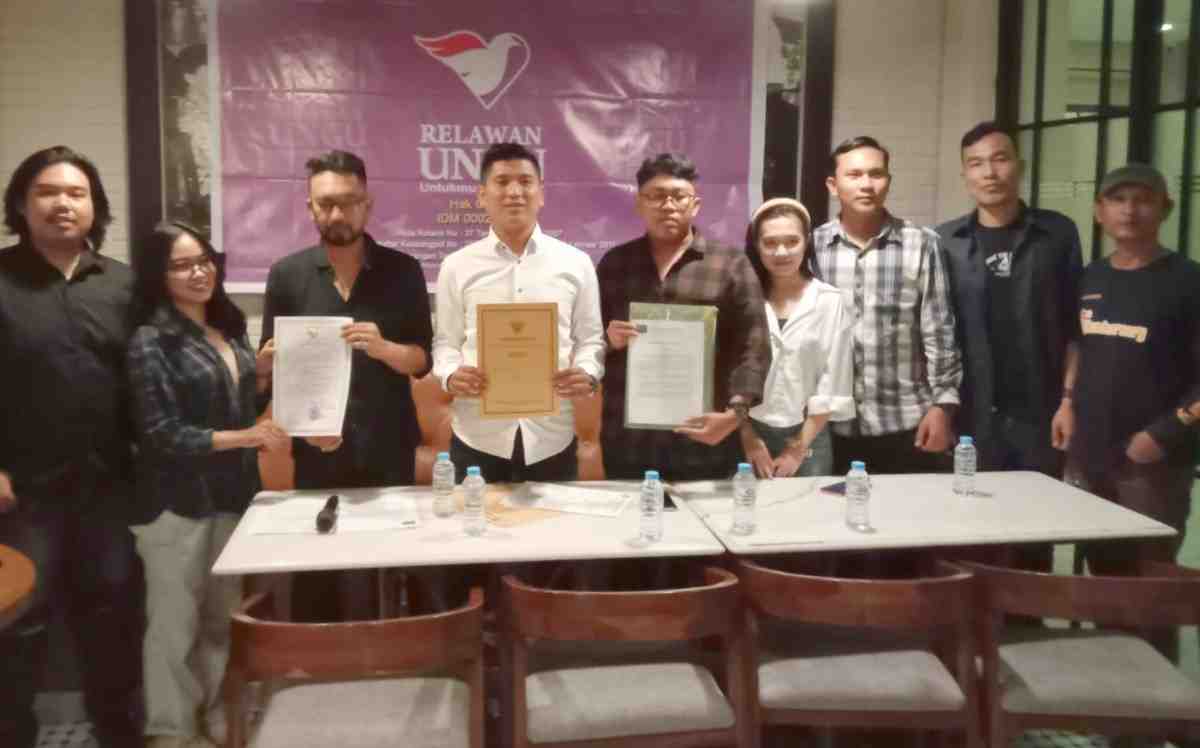 Tim Relawan Unggu saat menggelar pers konfrenece. Foto: IST