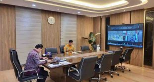 Pj Gubernur Sumsel, Eelen Setiadi memimpin rakor secara virtual, Selasa (12/11/2024). Foto: Humas Pemprov SUmsel.