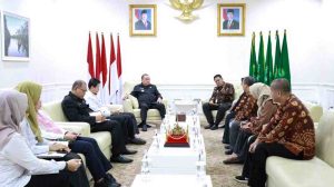 Jajaran Badan Pusat Statistik Kabupaten Musi Banyuasin melakukan audiensi ke Pj Bupati Muba H Sandi Fahlepi, Rabu (13/11/2024). Foto: Kominfo Muba.