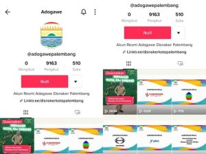 Akun TikTok Pemkot Palembang, khusus lowongan tenaga kerja. Foto: screenshot akun tiktok.