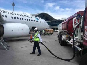Maskaia Garuda Indonesia sedang mengiisi bahan bakar. Foto: ISt