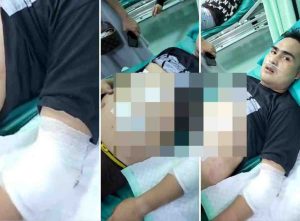 Seorang pengunjung DA Club mendapat perawatan di sebuah rumah sakit di Palembang. Foto: screenshot medsos.