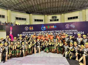 Para anggota Marching Band SMPN 1 Palembang menjuarai lomba marching band tingkat nasional. Foto: Dok MC SMP 1 Palembang.
