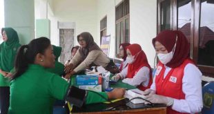 Kegiatan donor darah di Makodim 0401/Musi Banyuasin, Rabu (15/1/2025). Foto: Kominfo Muba.