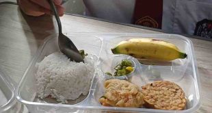 Menu makanan bergizi gratis yang disajikan kepada para siswa di sejumlah SD dan SMP di Palembang. Foto: Dok Sumselheadline.