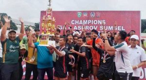 Tim PS Palembang menjadi juara liga 4 Sumsel, Rabu (26/2/2025). Foto: Kominfo Palembang.