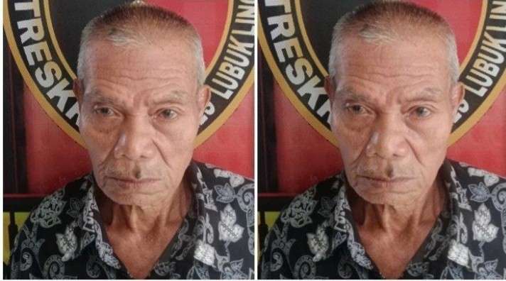 Kakek, SS ditangkap polisi karena perbuatan cabul. Foto: Dok Polres Lubuk Linggau.