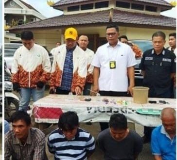 Polisi berhasil mengamankan sejumlah orang yang diduga sebagai pengguna dan pengedar narkoba di kawasan Kertapati, Palembang, Rabu (26/2/2025). Foto: Dok Polisi.