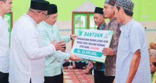 Wabup Muba, Rohman safari Ramadhan berlangsung di Masjid Jamiul Mukminun, Desa Seratus Lapan, Kecamatan Babat Supat, pada Jumat (21/3/2025). Foto: Kominfo Muba.