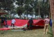 Tim gabungan BPBD dan lainnya menyiapkan sejumlah tenda antisipasi pengungsian korban banjir, Rabu (19/3/2025). Foto: Kominfo Muba.