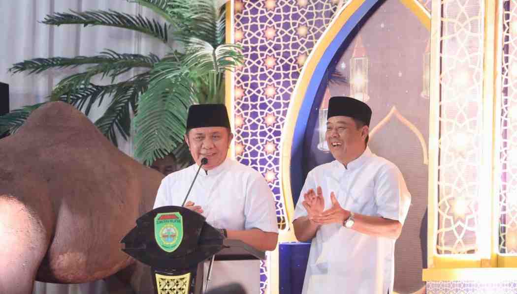 Gubernur Sumsel, Herman Deru dan Cik Ujang. Foto: Humas Pemprov Sumsel.