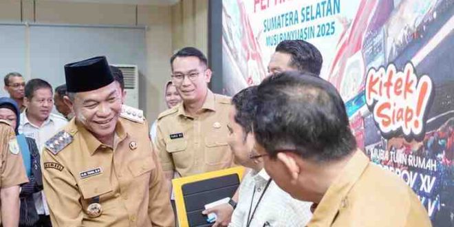 Bupati Muba, HM Toha menghadiri rapat evaluasi persiapan Pekan Olahraga Provinsi (Porprov) XV Sumatera Selatan 2025, Selasa (25/3/2025). Foto: Kominfo Muba.