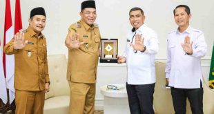 Kepala BNN Provinsi Sumatera Selatan Brigjen Pol DR Drs Guruh Ahmad Fadiyanto MH silaturrahim dengan Bupati Muba, HM Toha, Senin (10/3/2025). Foto: Kominfo Muba.