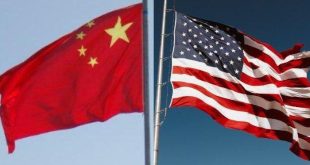 Kolase bendera AS dan China. Foto: Dok tribun banten.