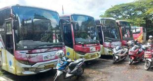 Bus trans musi yang dilelang untuk umum. Foto: Sumselheadline/Pitria.