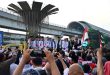 Walikota Palembang, Ratu Dewa tampak hadir dalam aksi dukungan buat Kemerdekaan Palestina, Minggu (27/4/2025). Foto: Kominfo Palembang.
