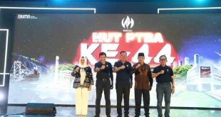 Wagub Sumsel, Cik Ujang bersama para petinggi PTBA pada puncak HUT PTBA ke-44 di Tanjungenim, Jumat (11/4/2025), Foto: Humas Pemprov SUmsel.
