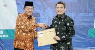 Bupati Muba, HM Toha menyambut kunker anggota DPR RI Yudha Novanza Utama. Foto: Kominfo Muba.