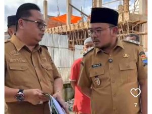 Prima Salam yang berdiskus dengan pejabat PU saat mengecek bangunan jembatan yang kawasan Jalan Angkatan 45, Kamis (10/4/2025). Foto: screenshot medsos.