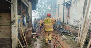 Warga dan gabungan aparat di Muba berjibaku padamkan api yang mengamuk di Mangun Jaya, Babat Toman, Senin (19/5/2025). Foto: Kominfo Muba.