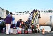 Para jemaah haji Embarkasih Palembang terbang ke tanah suci menggunakan pesawat Saudi Airline. Foto: Dok Sumselheadline.