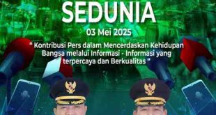Banner Bupati Muba, HM Toha sambut Hari Kebebasan Pers. Foto: Dok Koninfo Muba.