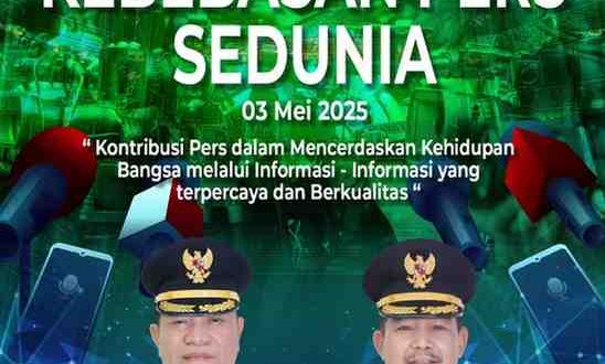 Banner Bupati Muba, HM Toha sambut Hari Kebebasan Pers. Foto: Dok Koninfo Muba.