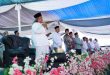 Wabup Muba, Rohman hadiri haul dan tasyakuran Keluarga Besar Bapak Sugeng Budiarto bin Thoha Basyirudin di Lapangan Sepak Bola Desa Sumbersari, Kecamatan Tungkal Jaya, Senin (12/5/2025). Foto: Kominfo Muba.
