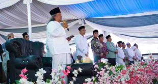 Wabup Muba, Rohman hadiri haul dan tasyakuran Keluarga Besar Bapak Sugeng Budiarto bin Thoha Basyirudin di Lapangan Sepak Bola Desa Sumbersari, Kecamatan Tungkal Jaya, Senin (12/5/2025). Foto: Kominfo Muba.