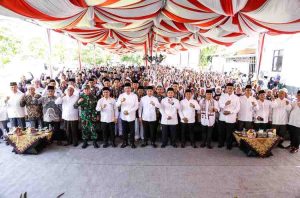 Bupati Muba, HM Toha melepas 193 jemaah haji Muba di Hotel Gambo Residence Sekayu, Sabtu (3/5/2025). Foto: Kominfo Muba.