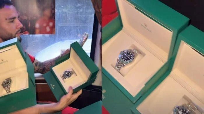 jam tangan yang dihadiahi Presiden Prabowo kepada para pemain timnas. Foto: IG justinehubner5/tribunsumsel.