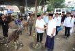 Gubernur Sumsel, Hermen Deru meninjau pelaksanaan pemotongan hewan kurban di Bukit, JUmat (6/6/2025) sore. Foto: Humas Pemprov Sumsel.