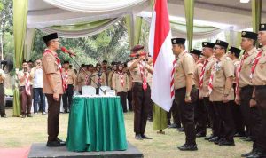 Ketua Majelis Pembina Cabang (Kamabicab) Pramuka, Ratu Dewa melantik Ketua Majelis Pembimbing Ranting beserta Pengurus dan Ketua Kwartir Ranting (Kakwaran) beserta Pengurus se-Kota Palembang masa bakti 2025–2028, Jumat (25/7/2025), Foto: Kominfo Palembang.