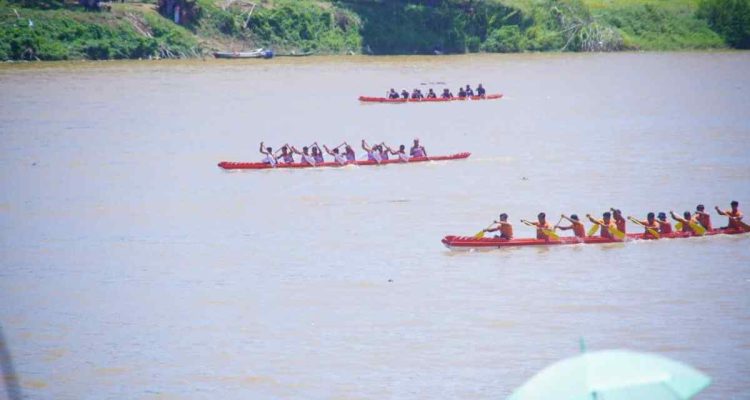 Para peserta lomba bidar di SUngai Musi, Desa Teluk Kijing, Lais, Muba, Selasa (26/8/2025). Foto: Kominfo Muba.