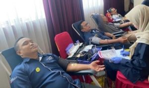 Para peserta yang melakukan donor darah yang digelar Ayoal Sentosa Hotel, Palembang, Selasa (19/8/2025). Foto: IST