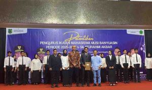 Para pengurus IMMUBA saat pelantikan, Sabtu (30/8/2025). Foto: Kominfo Muba.