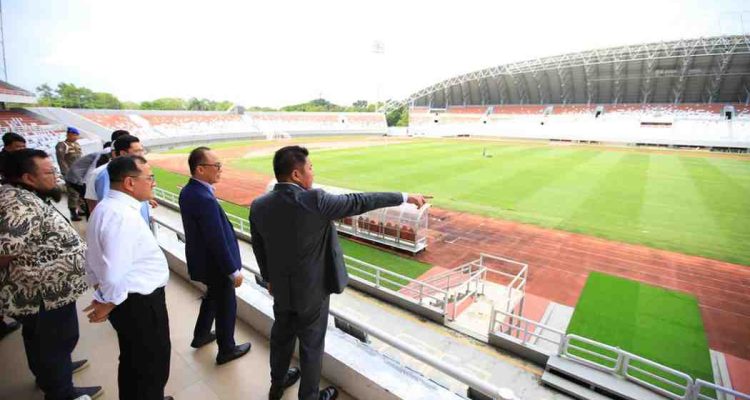 Gubernur Sumsel Herman deru mendampingi Ketua Umum Dewan Pengurus KORPRI Nasional (DPKN) Prof. Dr. Zudan Arif Fakrulloh meninjau sejumlah venue Porna Korpri, Rabu (10/9/2025). Foto: Humas Pemprov Sumsel.